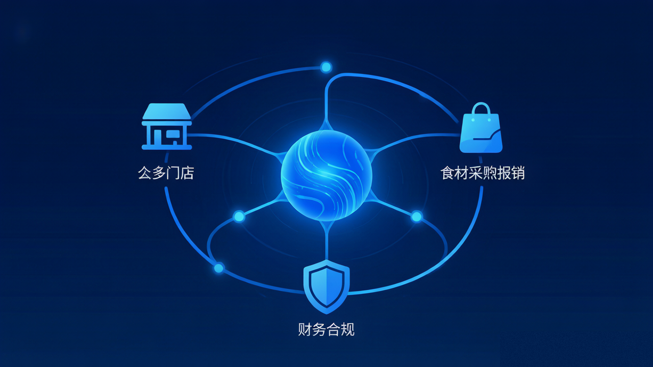 连锁餐饮AI智能审核财务中枢示意图